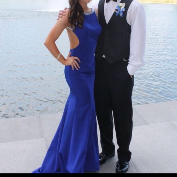 Royal blue prom dress size 00 - Picture 4 of 7